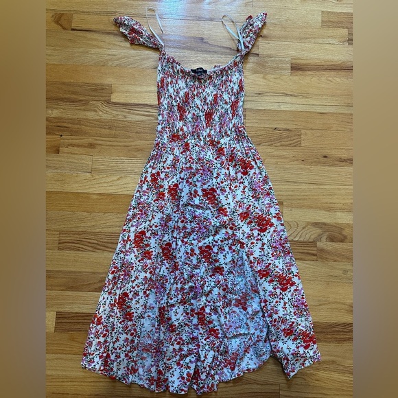 View from the Meadow Cream Floral Print Off-the-Shoulder Dress XS - Picture 4 of 4